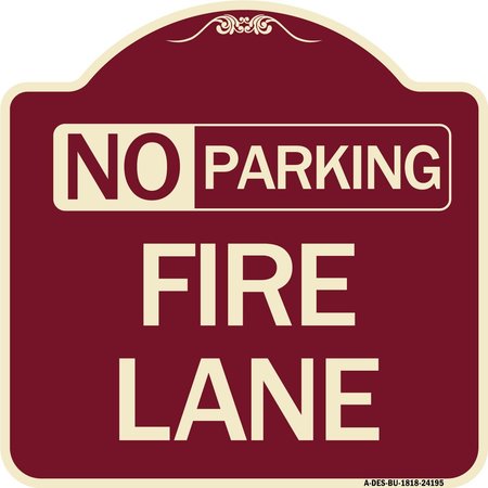 SIGNMISSION Delaware No Parking Fire Lane Heavy-Gauge Aluminum Architectural Sign, 18" x 18", BU-1818-24195 A-DES-BU-1818-24195